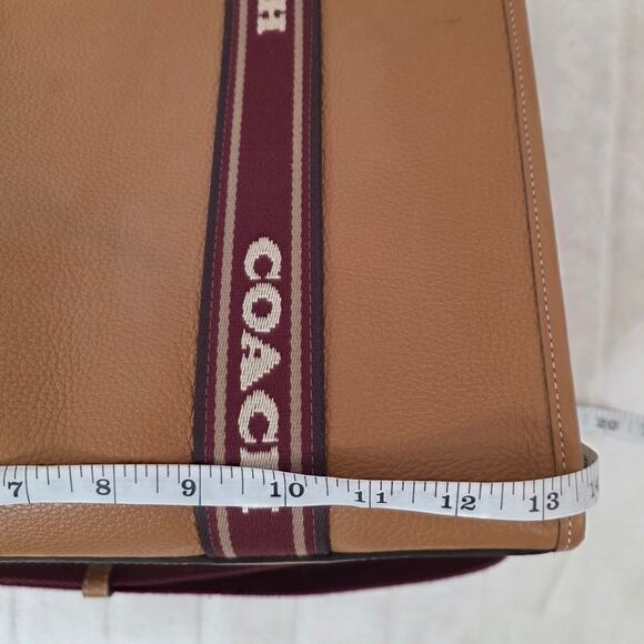 Coach Smith Tote Bag - Tan and Crimson - Picture 7 of 12
